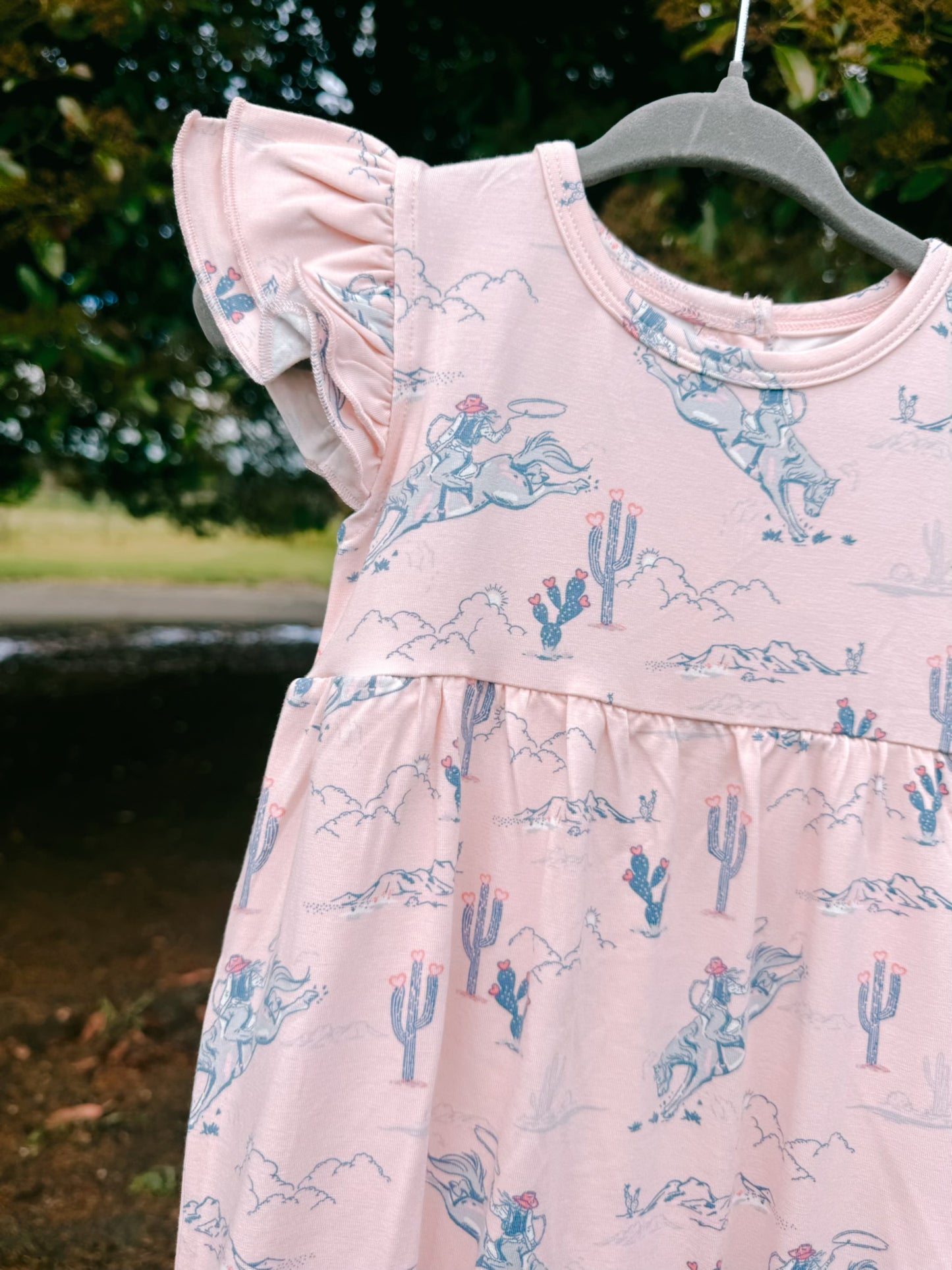 Rodeo Rose Bamboo Ruffle Romper | Girls