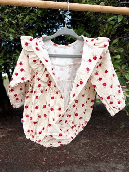 Magnetic Me Floral Corduroy Bubble Romper | Girls