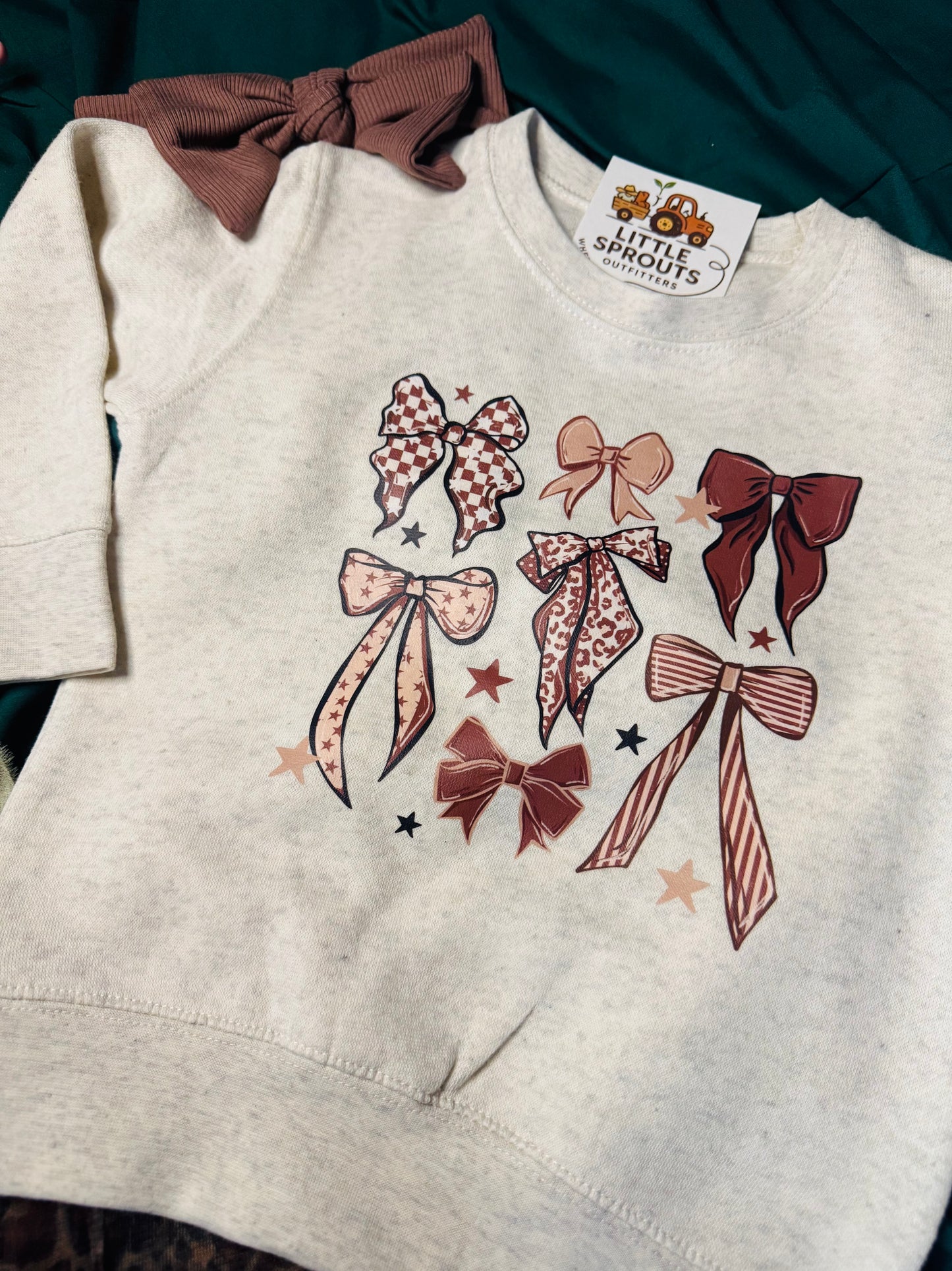 Brown Bow Crewneck
