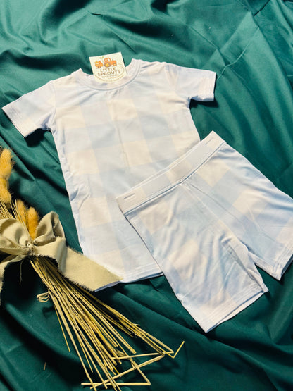 Blue Sky Check 2pc Shortie  Pajama