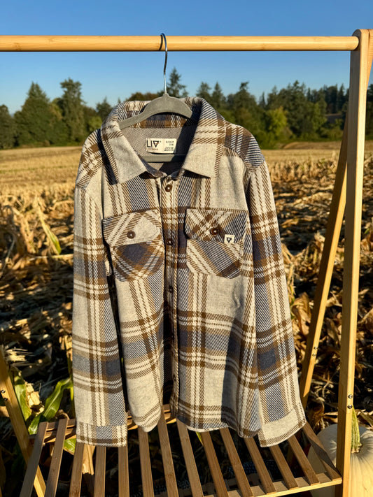Gray Stretch Flannel Shirt