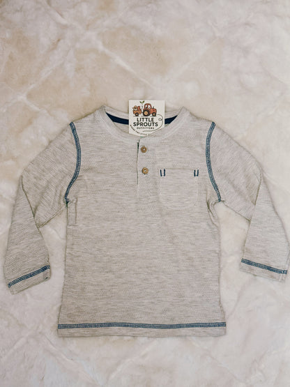 Oatmeal Henley Tee