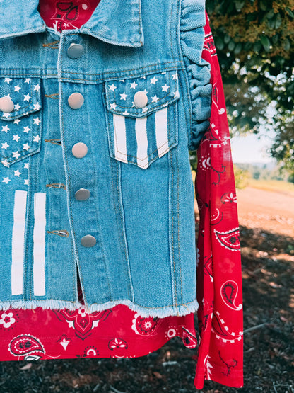 Stars & Stripes Denim Vest | Girls