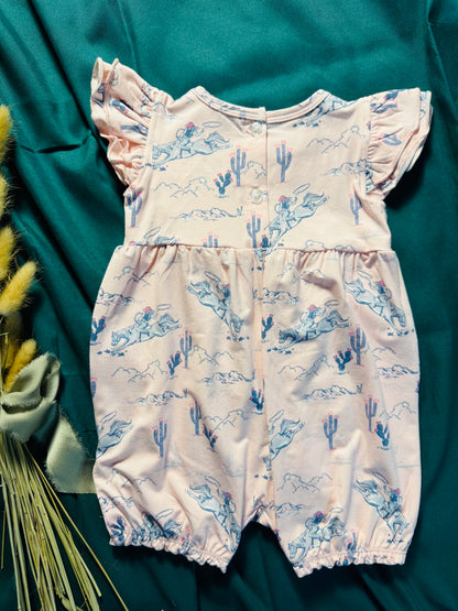 Rodeo Rose Bamboo Ruffle Romper | Girls