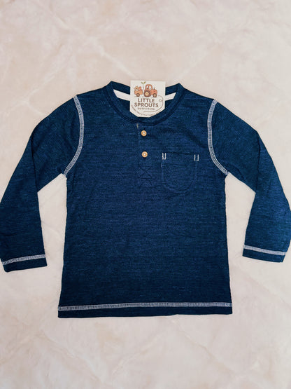 Navy Henley Tee