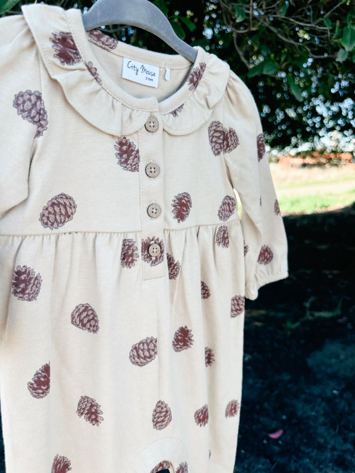 Pinecone Frill Collar Romper | Girls