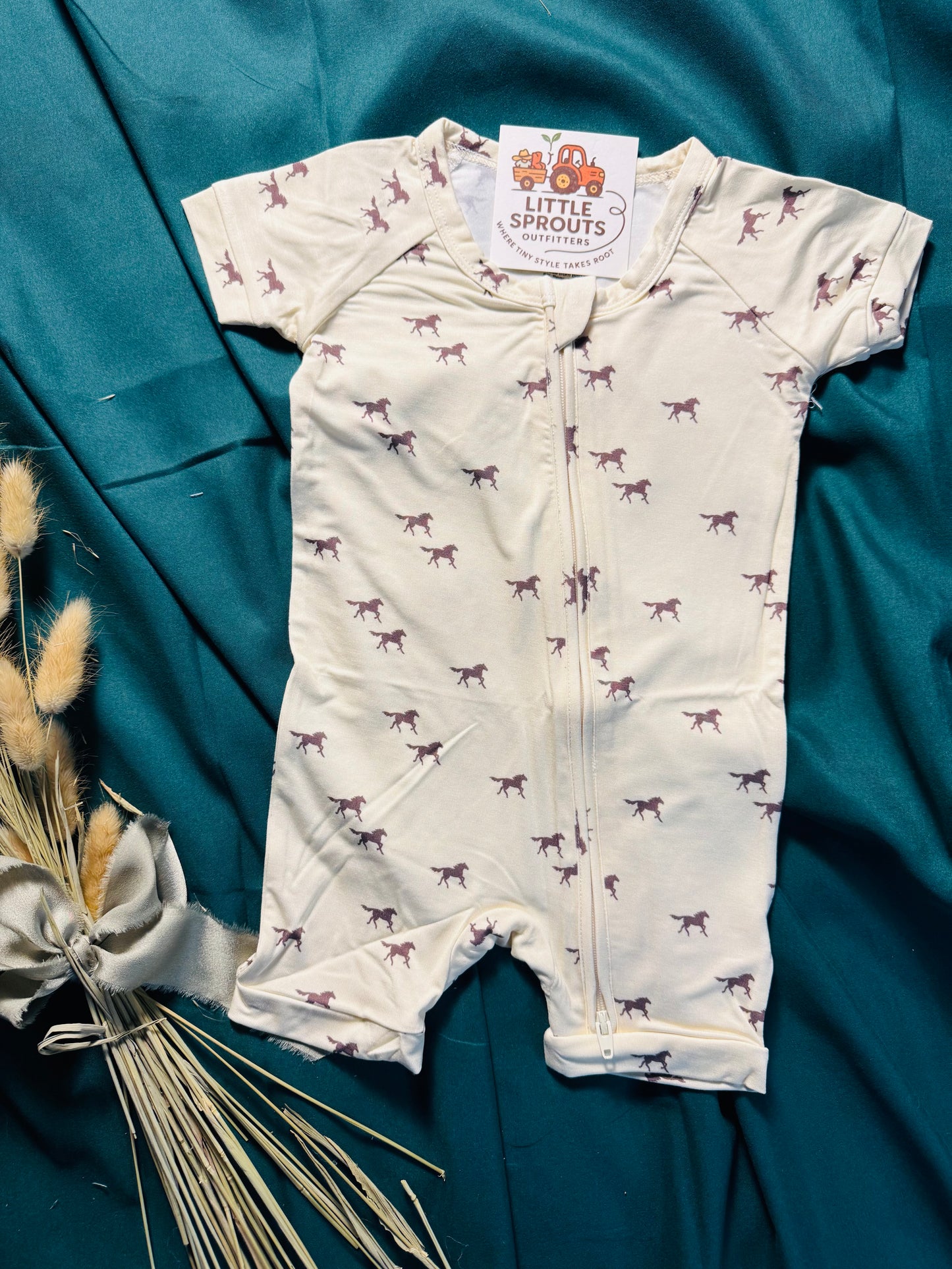 Wild Horses Shortie Bamboo Romper