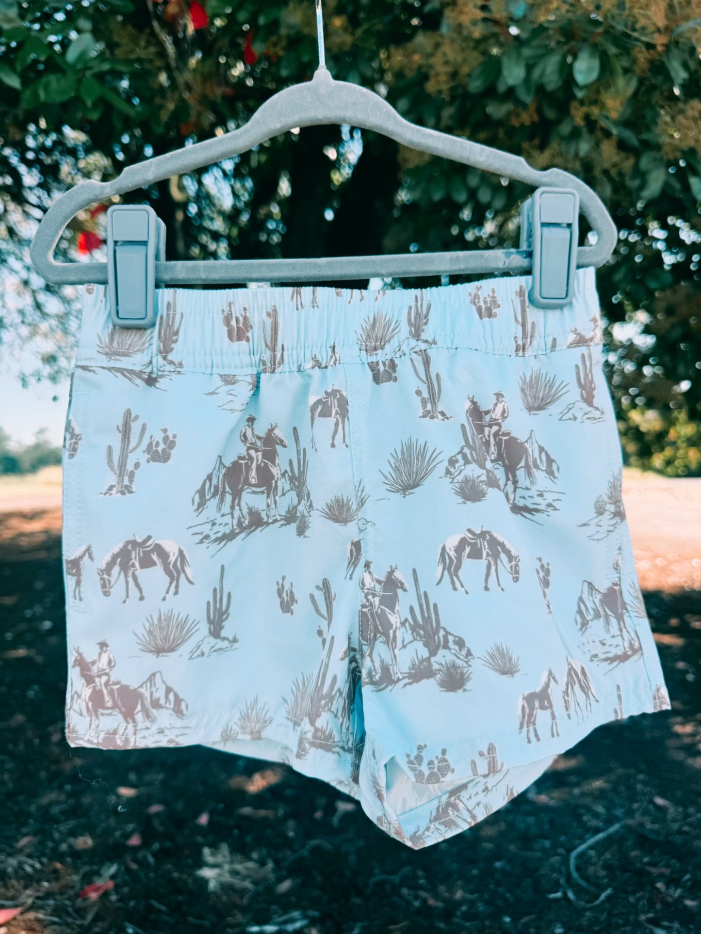 Blue Western Trail Performance Shorts | Boys