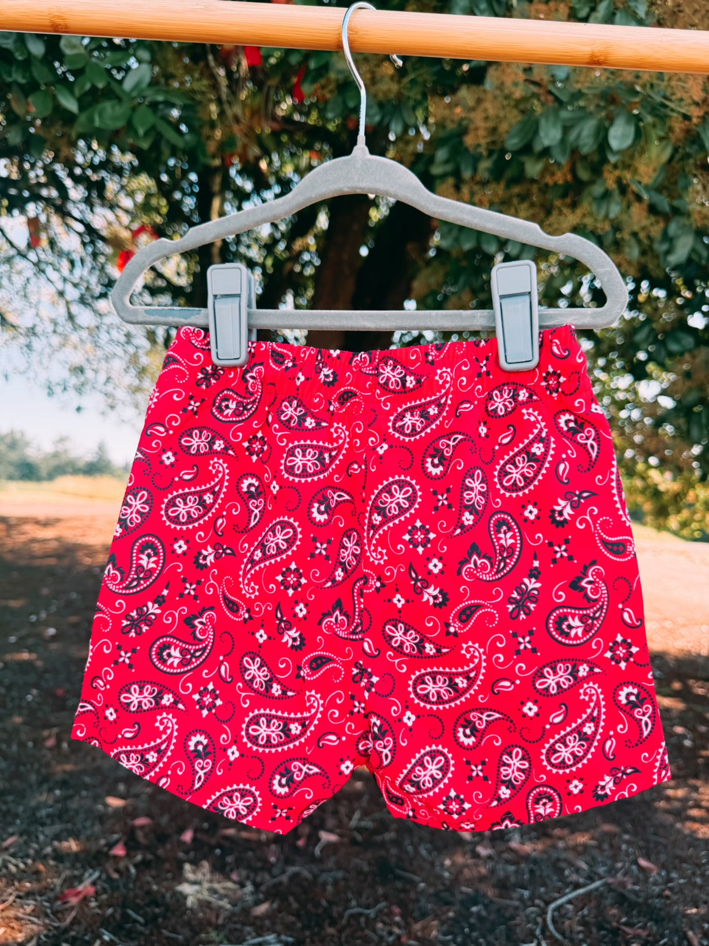 Red Paisley Bandana Hybrid Shorts | Boys