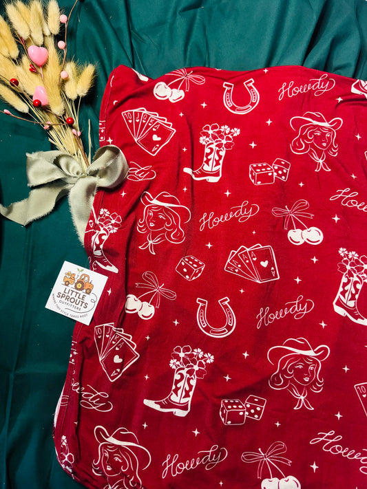 Cowgirl Cherry Heart Swaddle