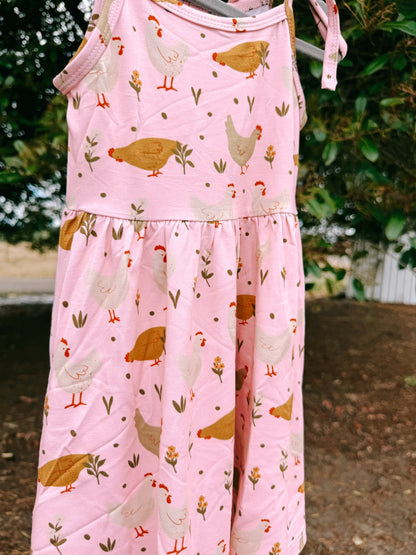 Pink Cottage Chicken Dress | Girls