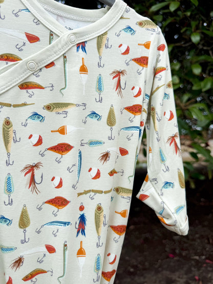 Gone Fishing Bamboo Knotted Gown | Newborn