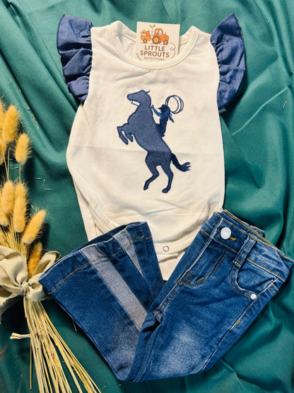 Wild Filly Ruffle Onesie