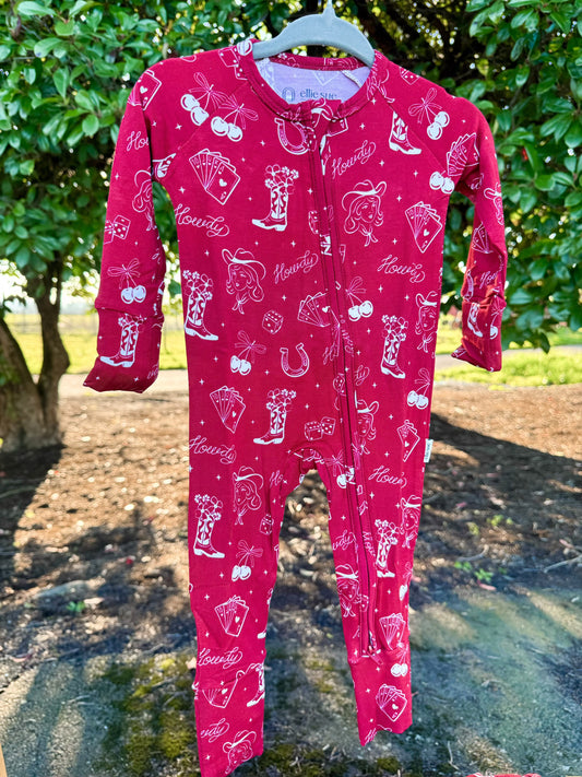 Cowgirl Cherry Heart Zip Pajama