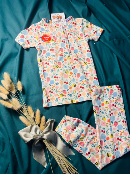 Honey Bee Blossom Magnetic 2pc Pajama Set | Girls