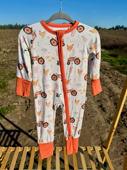 Farm Friends Zip Pajama