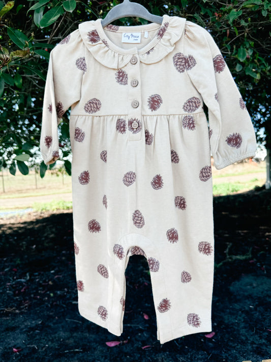 Pinecone Frill Collar Romper | Girls