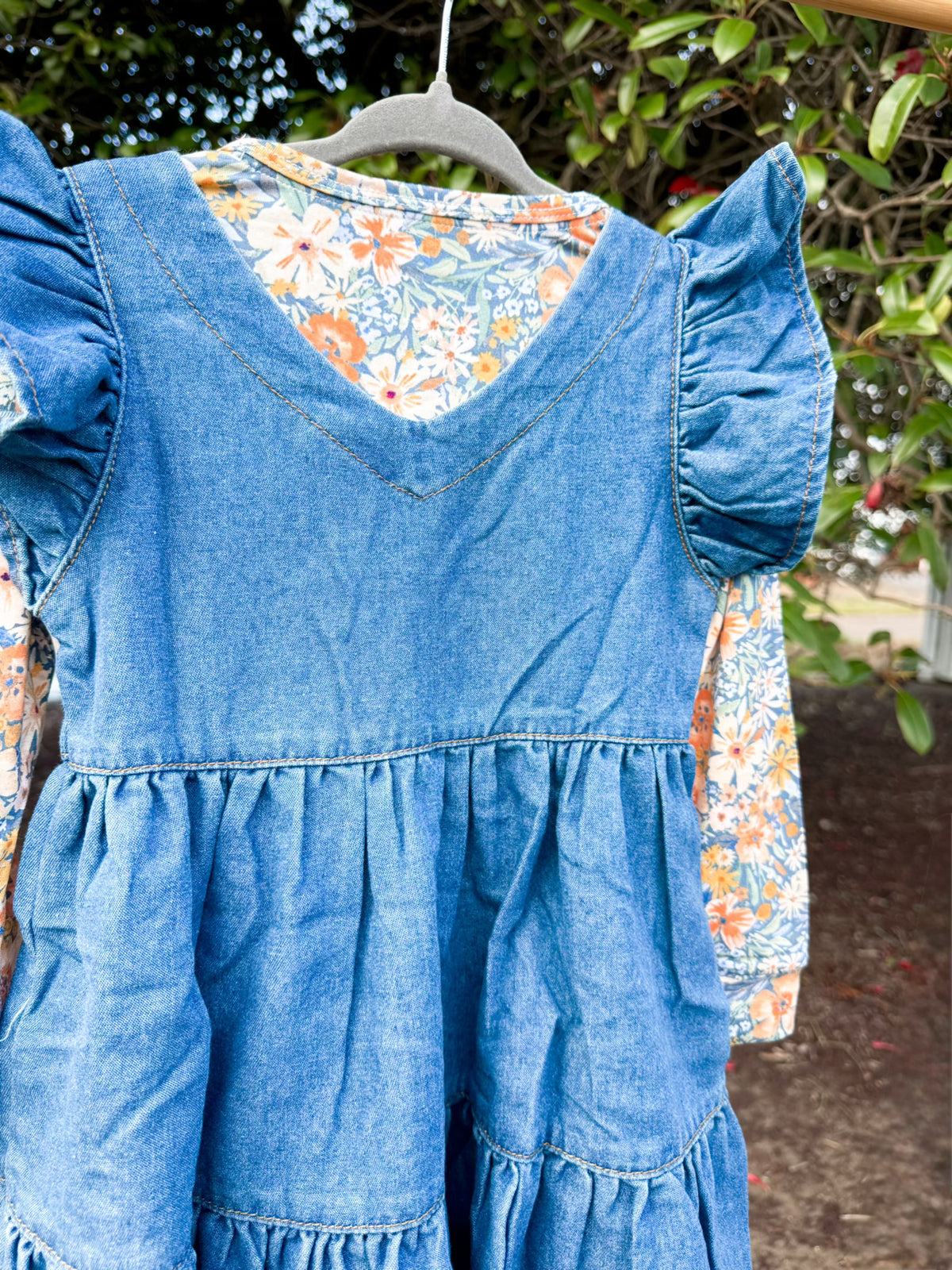 Denim Ruffle Dress | Girls