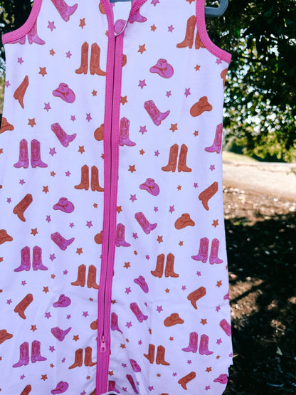 Pink Cowgirl Boot Sleep Sack | 0.5 TOG