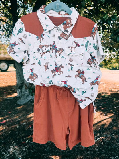 Buckaroo Western Shirt & Shorts Outfit | Boys