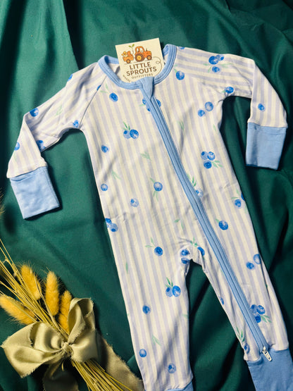 Blueberry Bamboo Zipper Romper