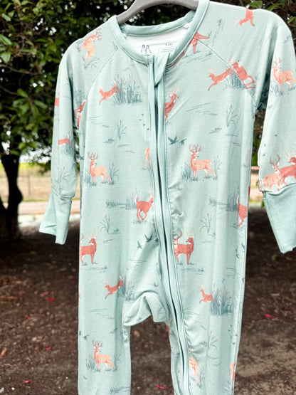 Woodland Buck Bamboo Zip Romper