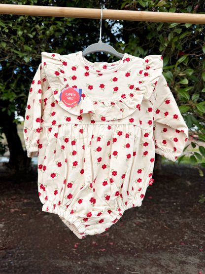 Magnetic Me Floral Corduroy Bubble Romper | Girls