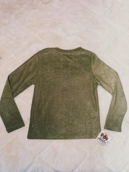 Olive Fringed Top