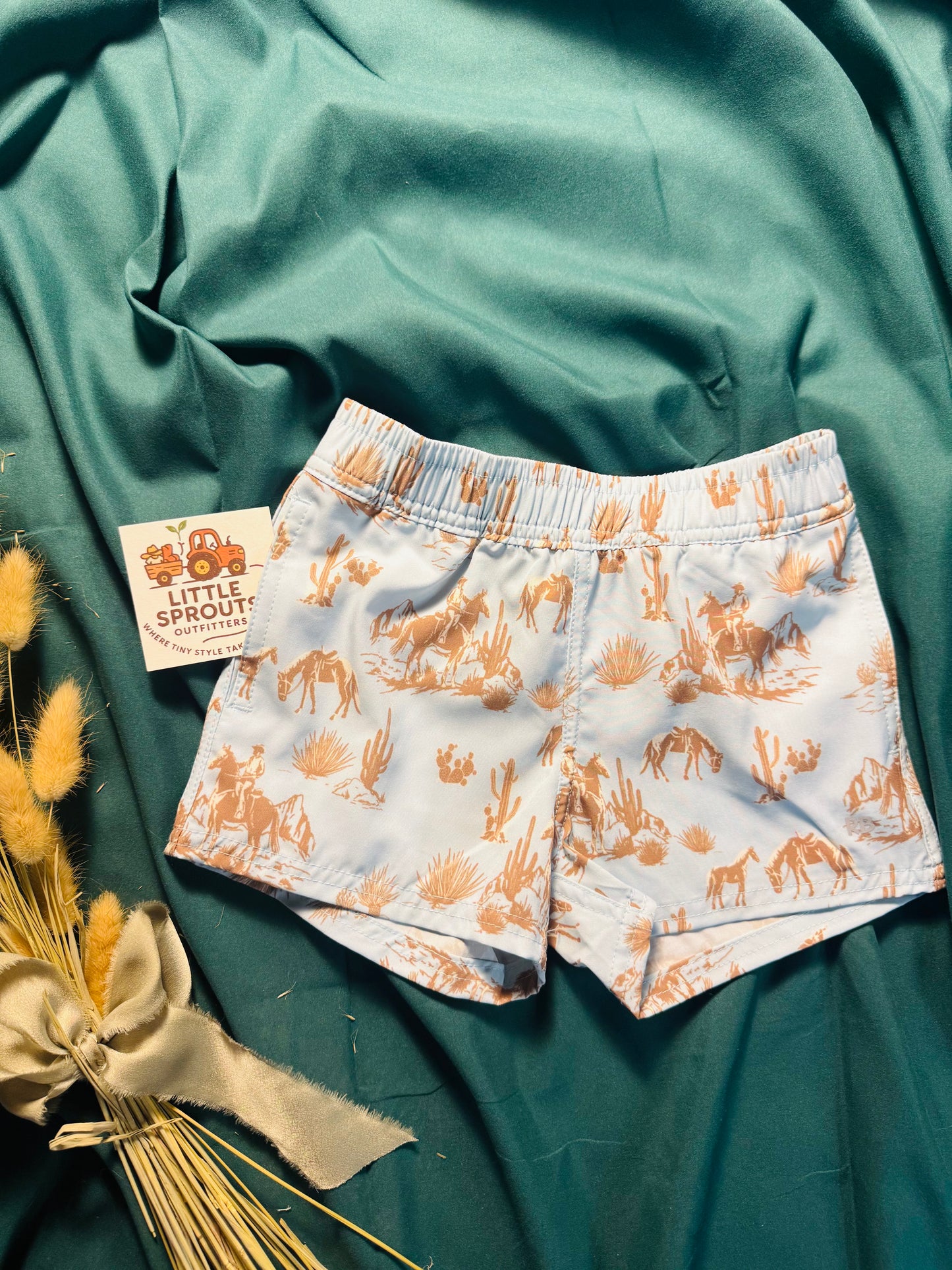 Blue Western Trail Performance Shorts | Boys