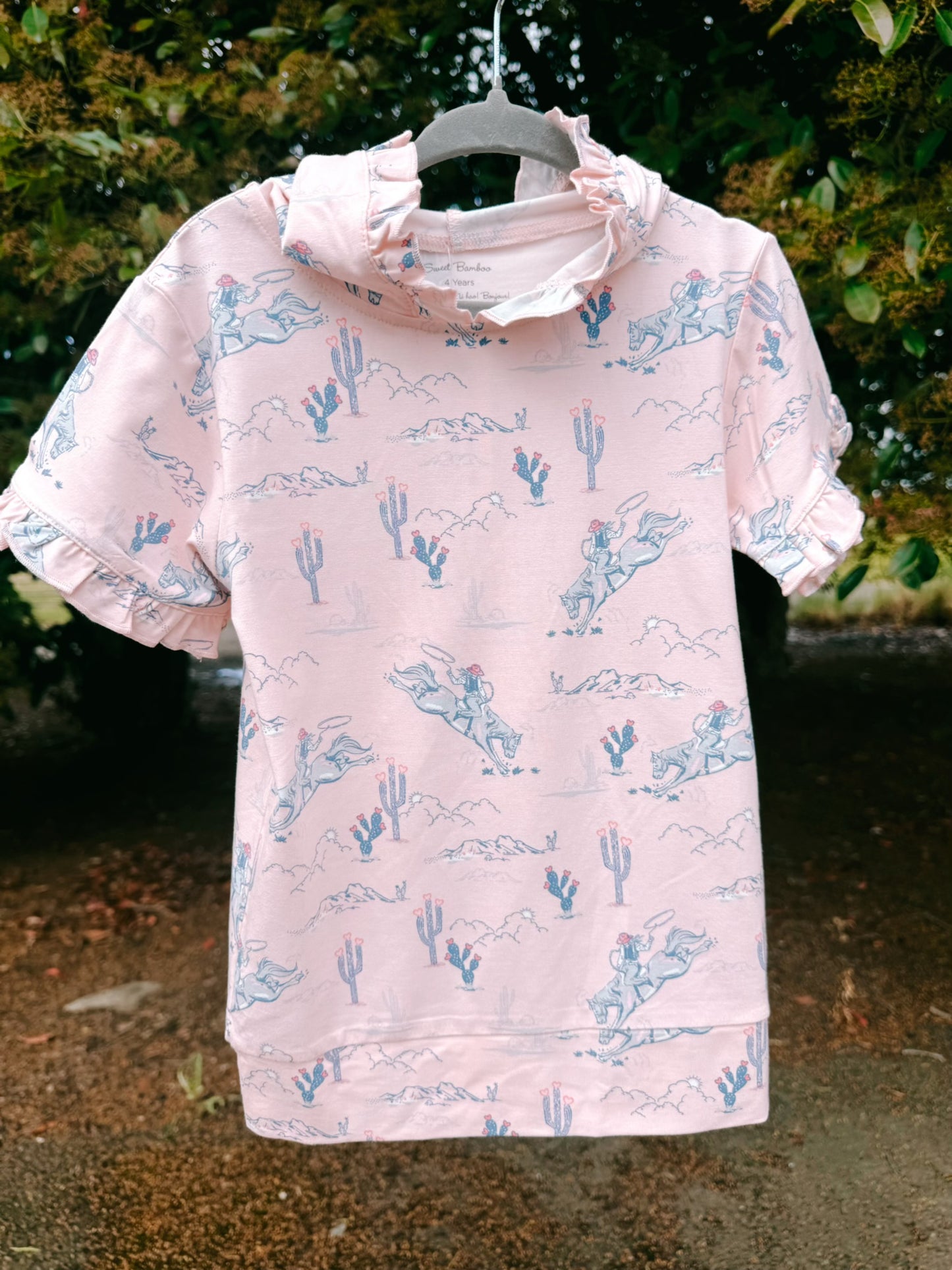 Rodeo Rose Ruffle Hooded Top | Girls