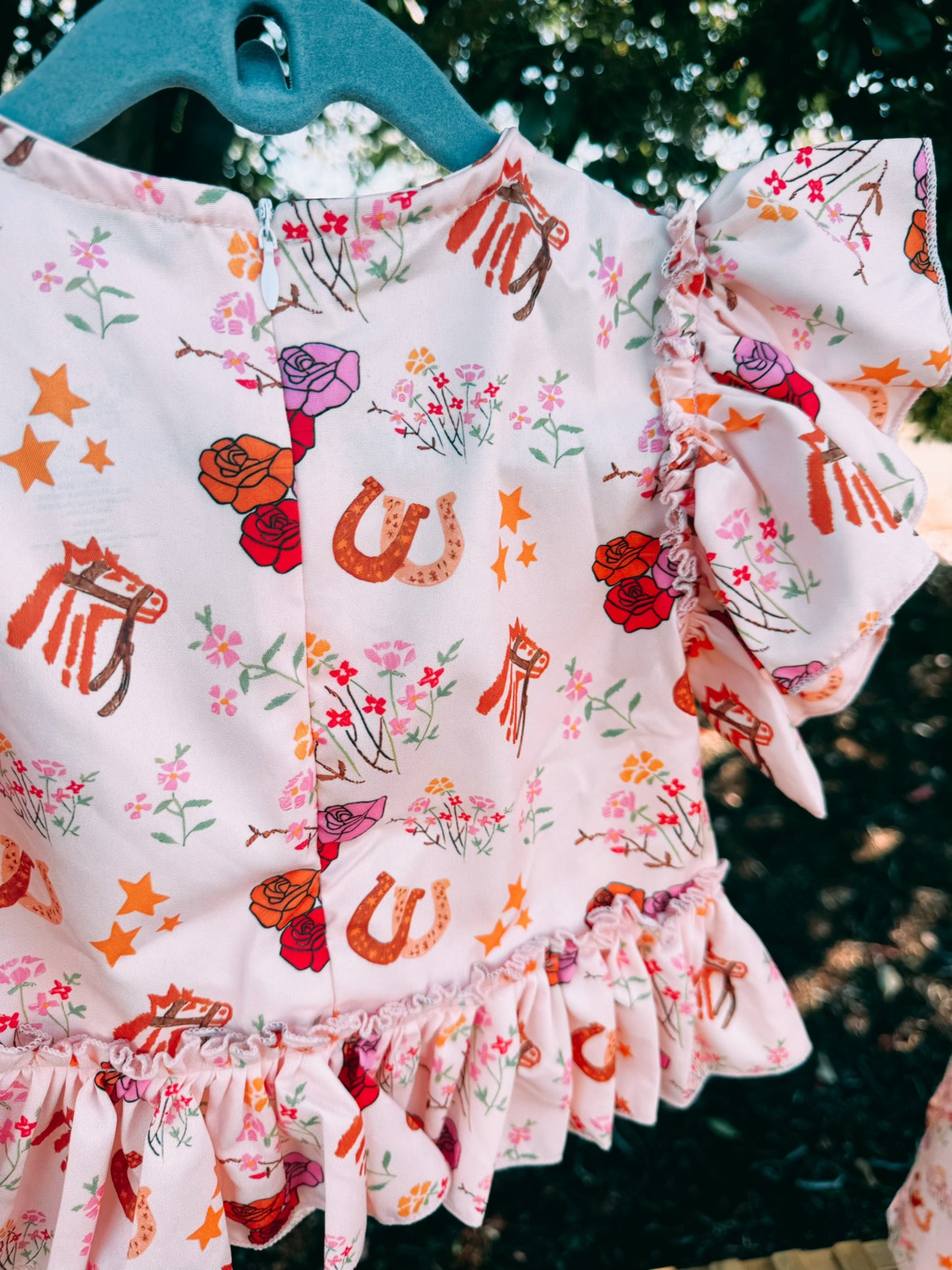 Floral Pony Ruffle Pant Set | Girls