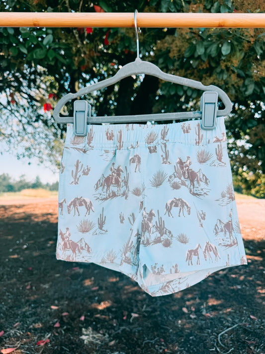 Blue Western Trail Performance Shorts | Boys