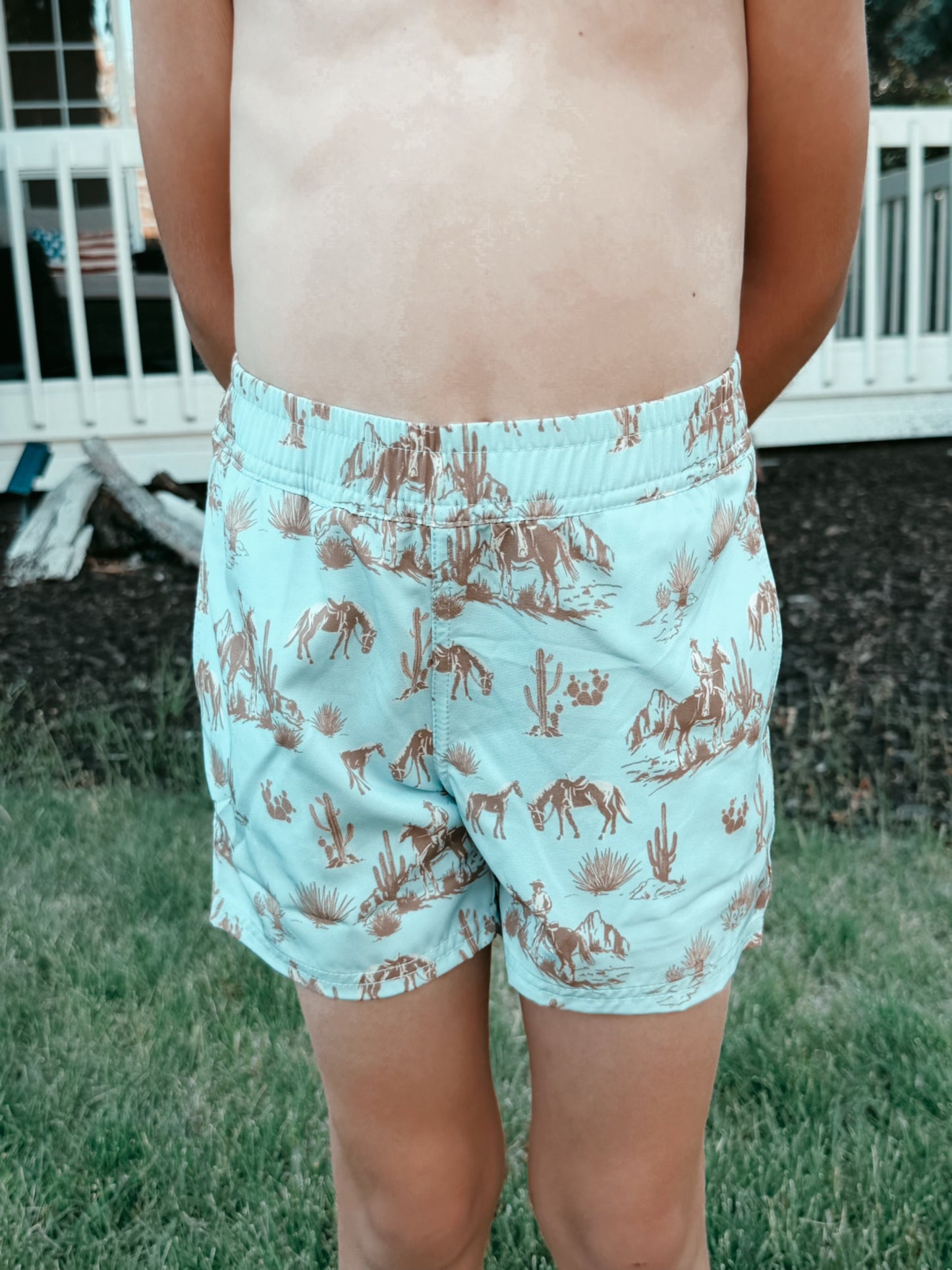Blue Western Trail Performance Shorts | Boys