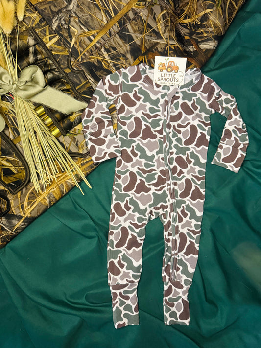 Duck Call Camo Zip Romper