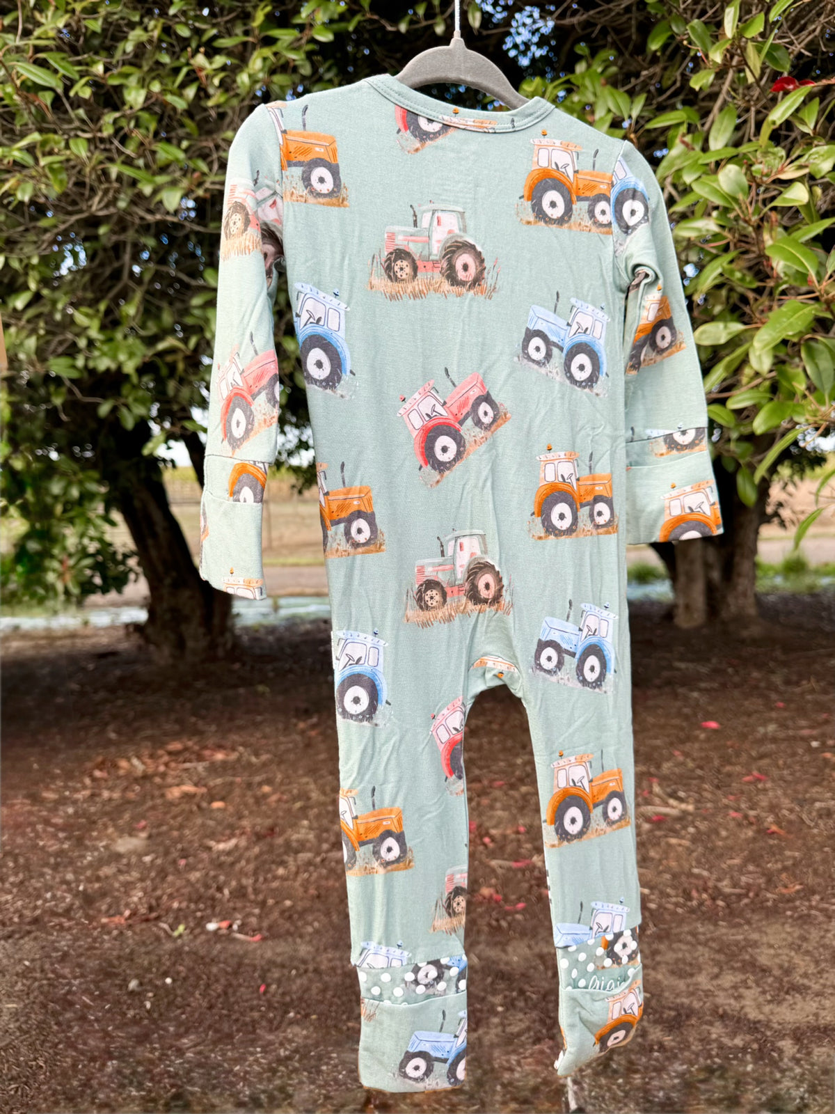 Harvest Tractor Bamboo Zip Pajamas