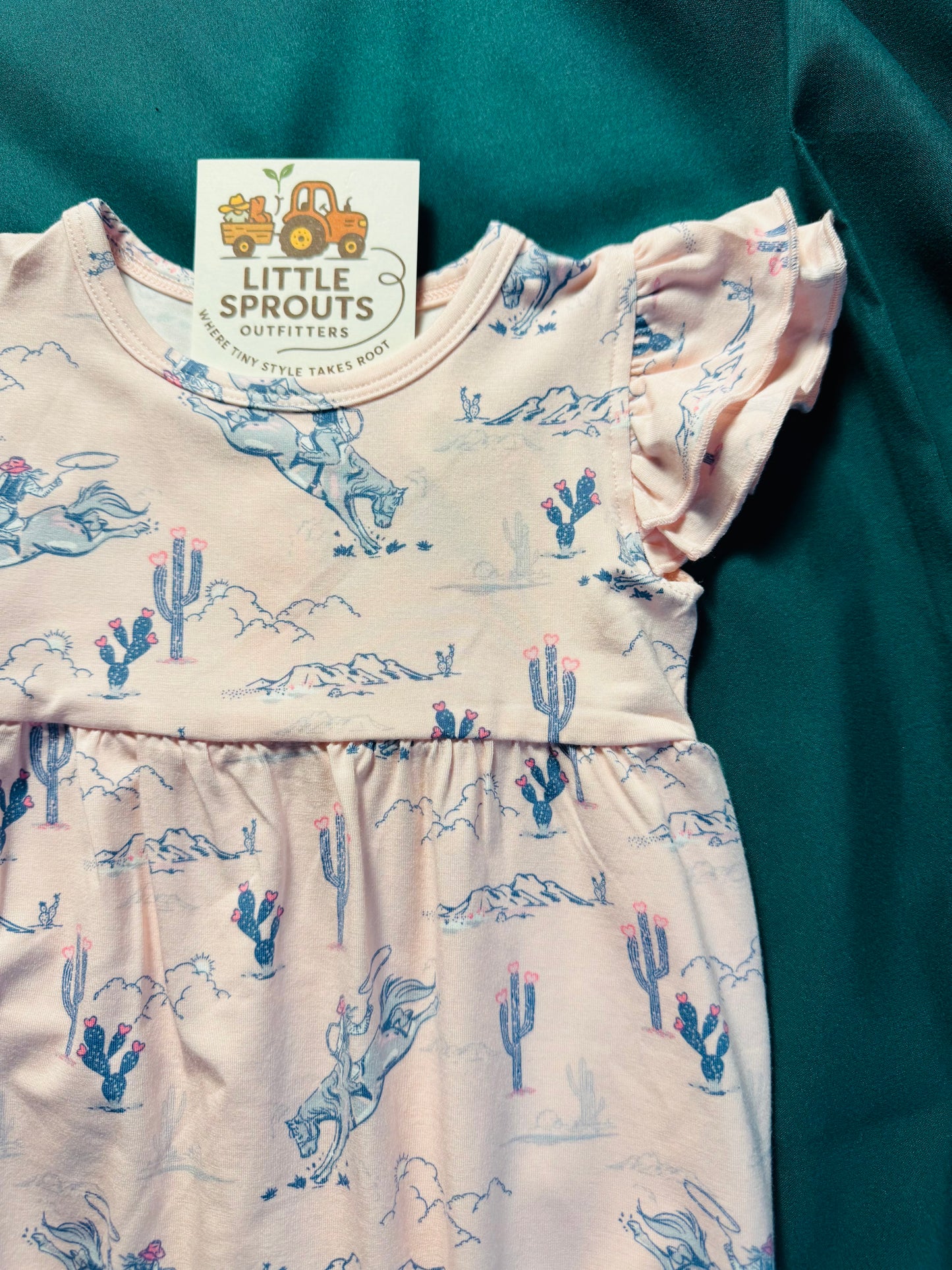 Rodeo Rose Bamboo Ruffle Romper | Girls