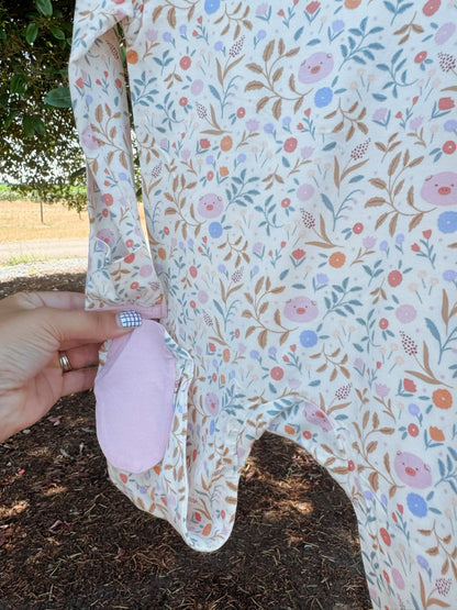 Oink Oink Pink Pig Modal Magnetic Footie | Girls