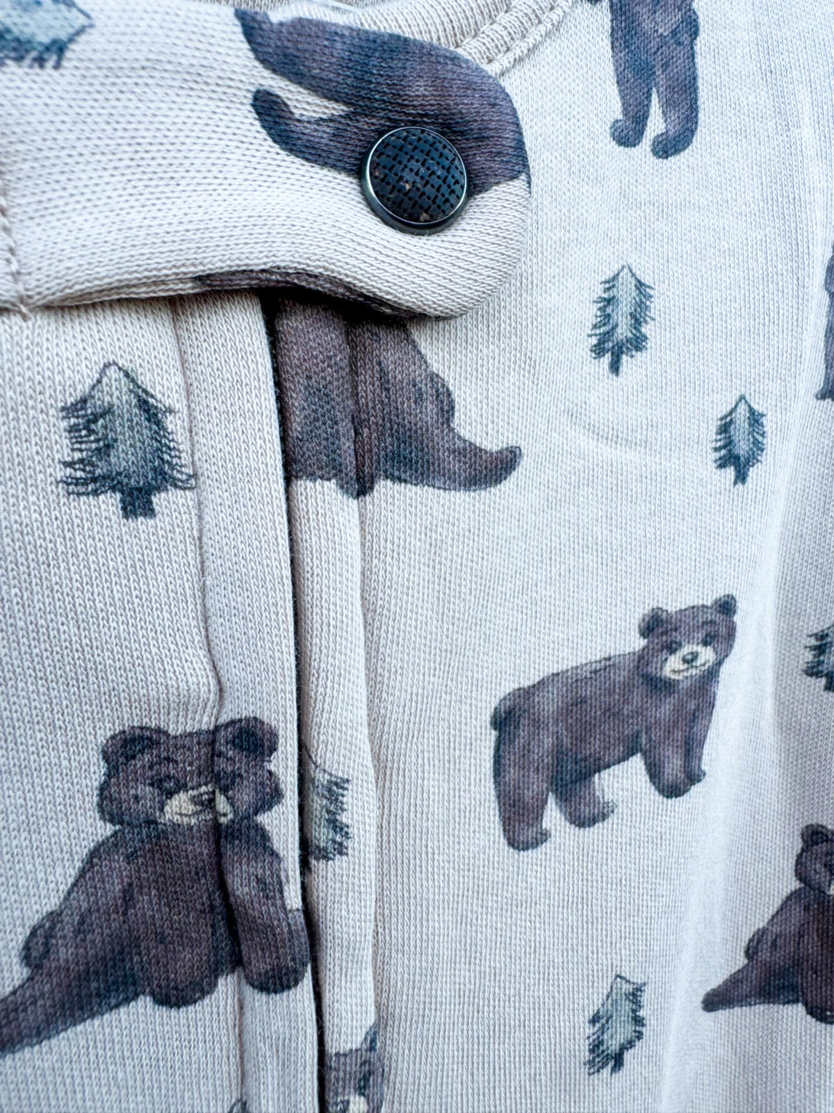 Black Bear Organic Cotton Zip Pajamas