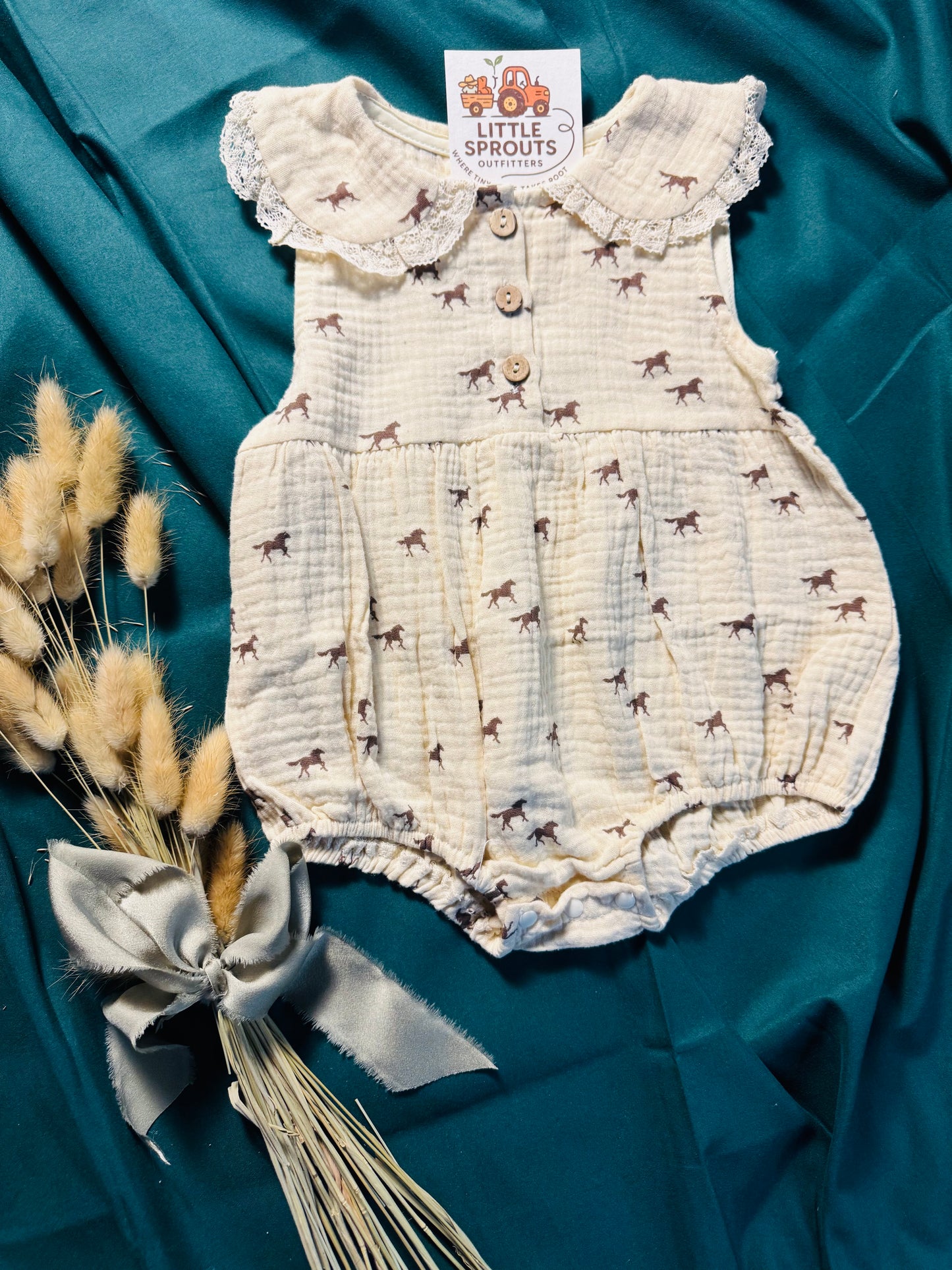 Wild Horse Muslin Romper | Girls