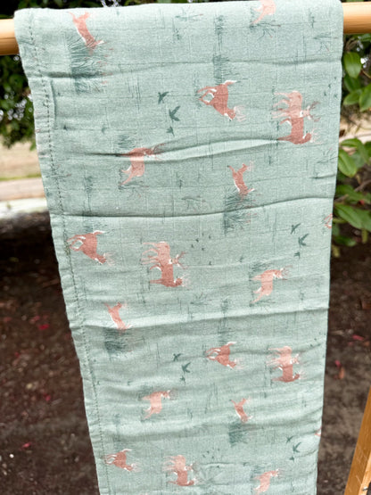 Woodland Buck Muslin Swaddle | 47x47