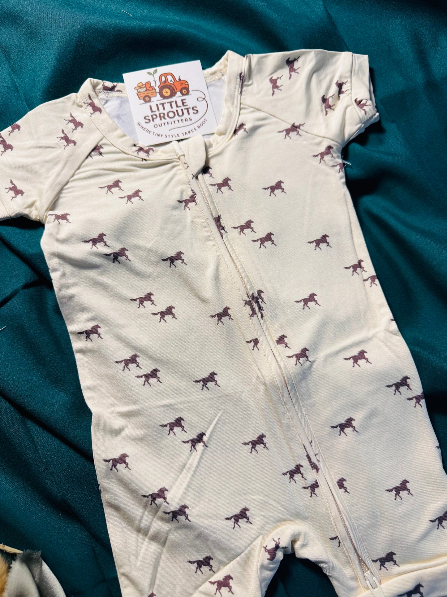 Wild Horses Shortie Bamboo Romper