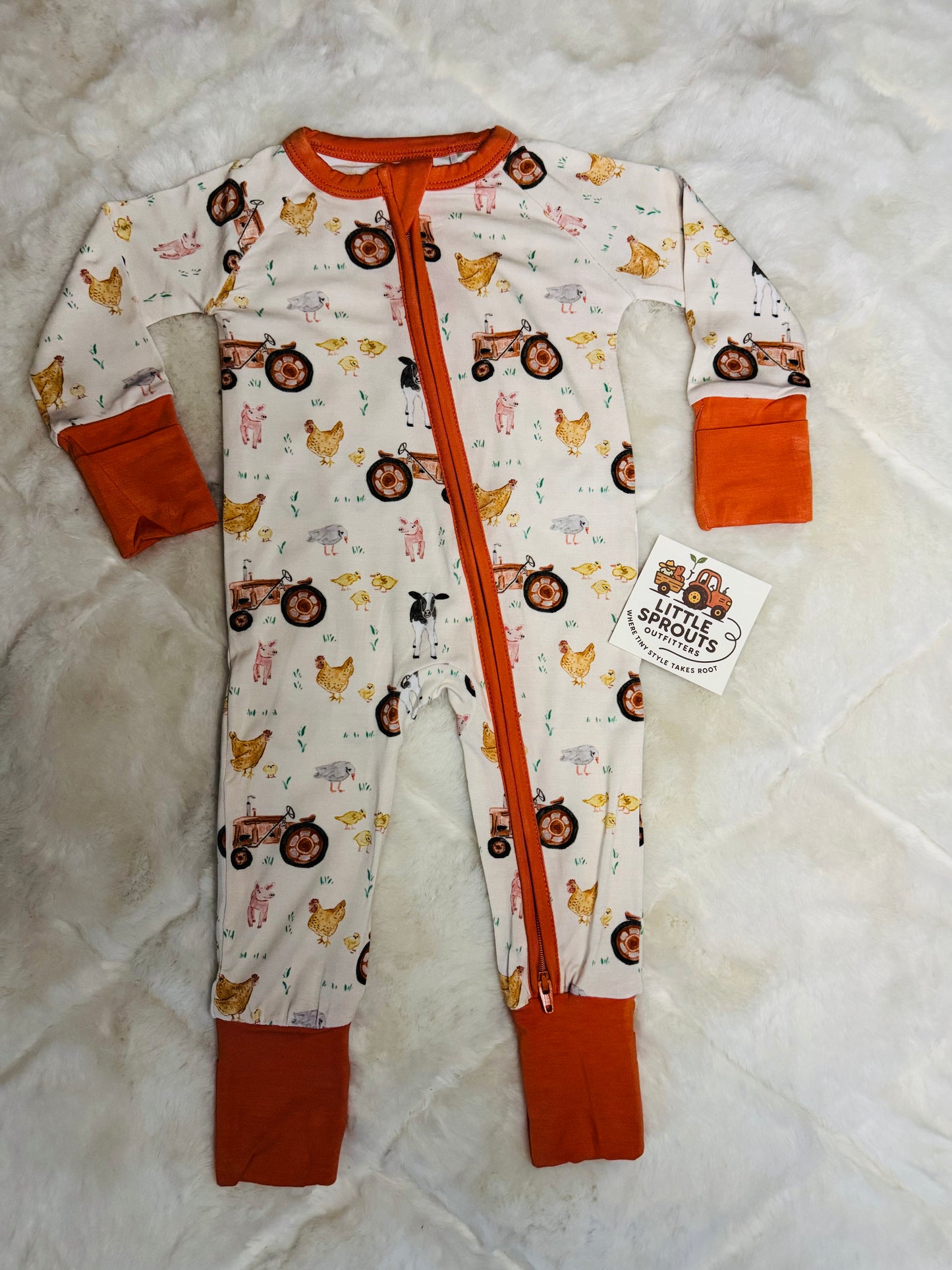 Farm Friends Zip Pajama