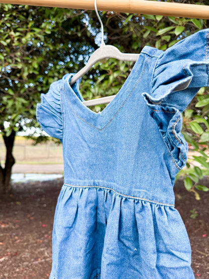 Denim Ruffle Dress | Girls