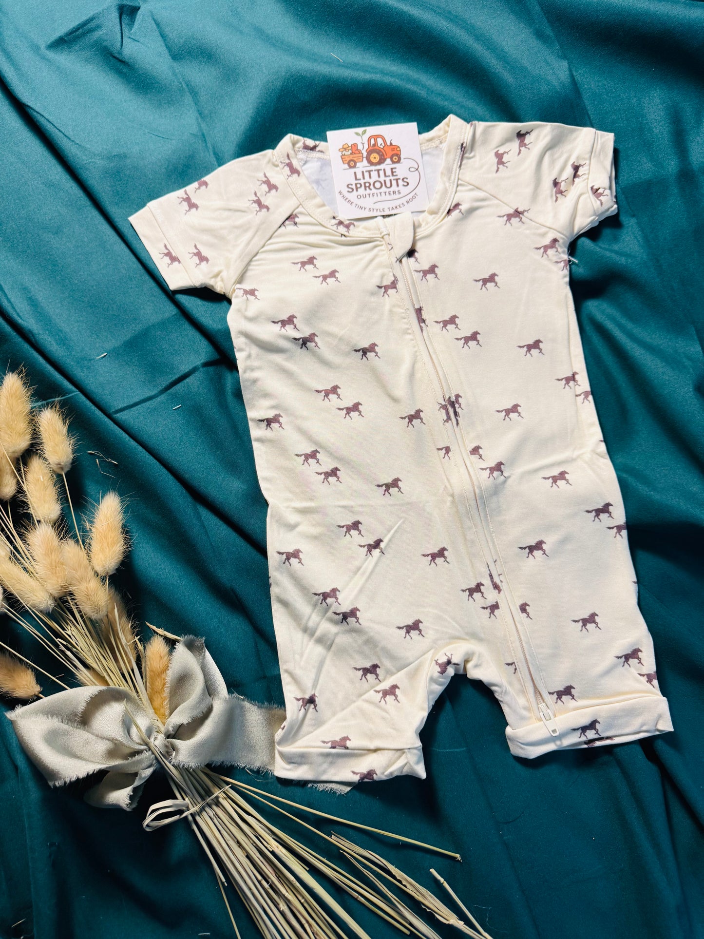 Wild Horses Shortie Bamboo Romper