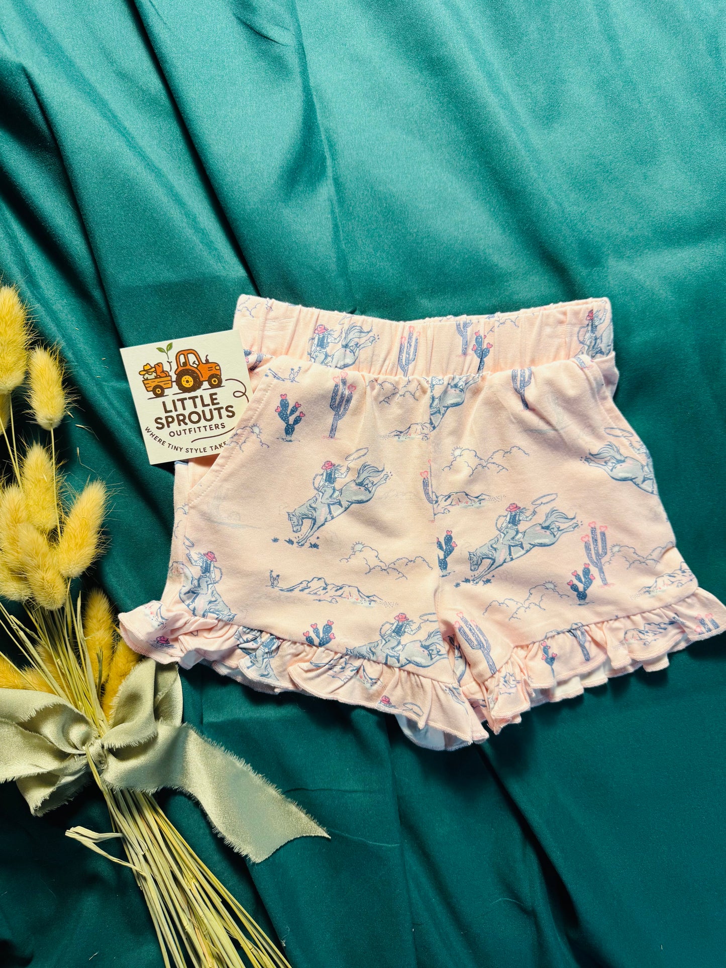 Rodeo Rose Ruffle Shorts | Girls