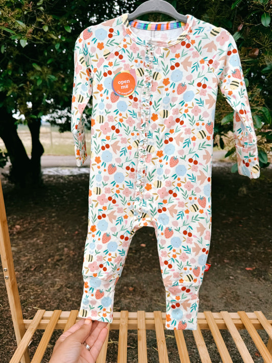 Honey Bee Blossom Modal Magnetic Romper | Girls