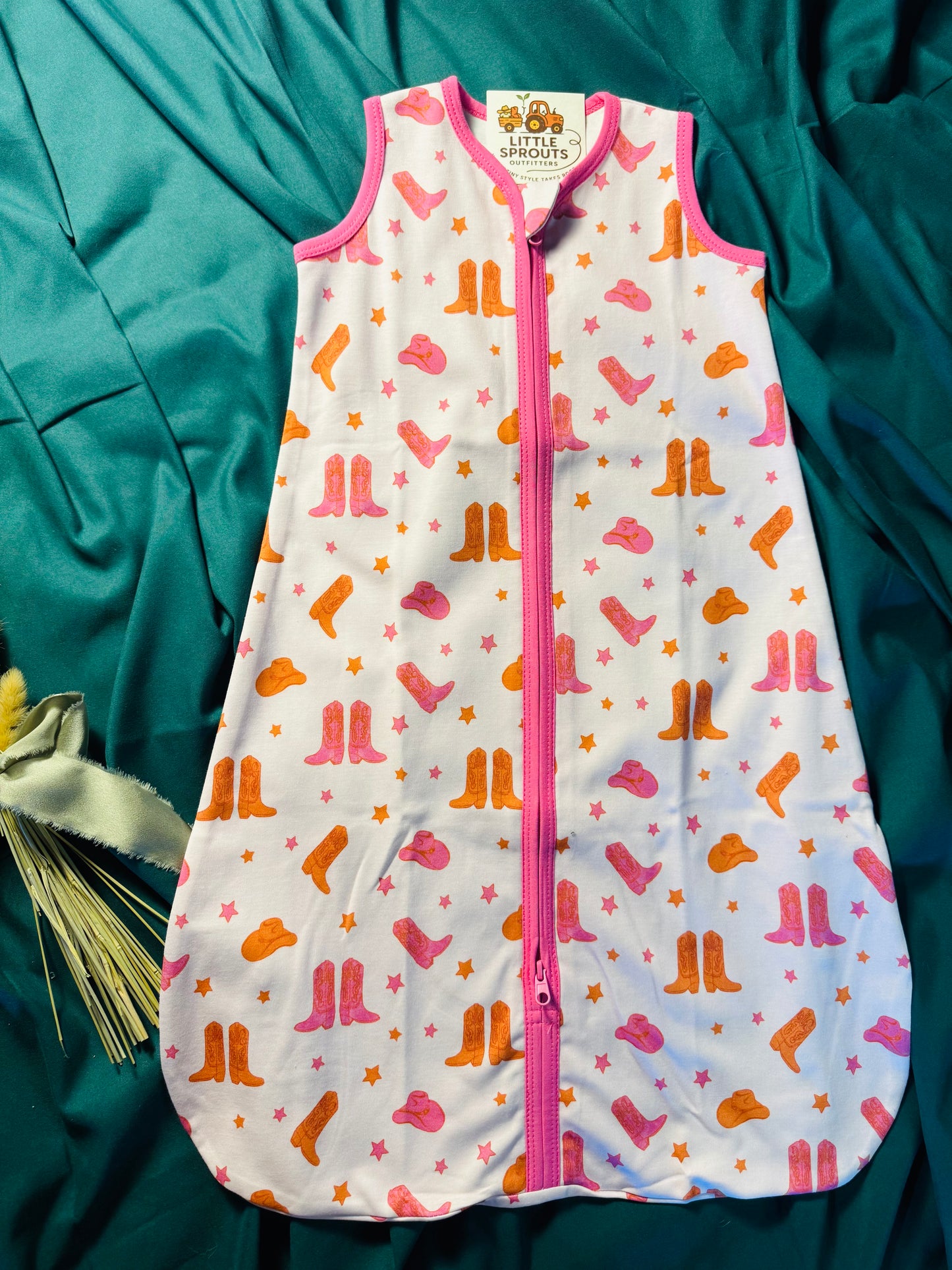 Pink Cowgirl Boot Sleep Sack | 0.5 TOG