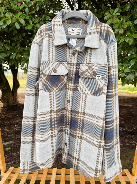 Gray Stretch Flannel Shirt