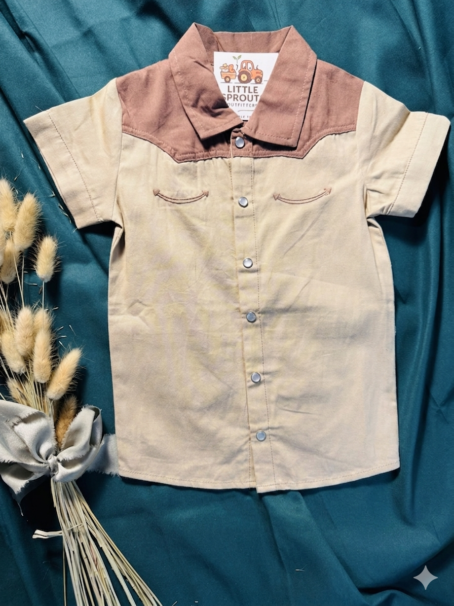 Ranchy Pearl Snap Button-Up Shirt