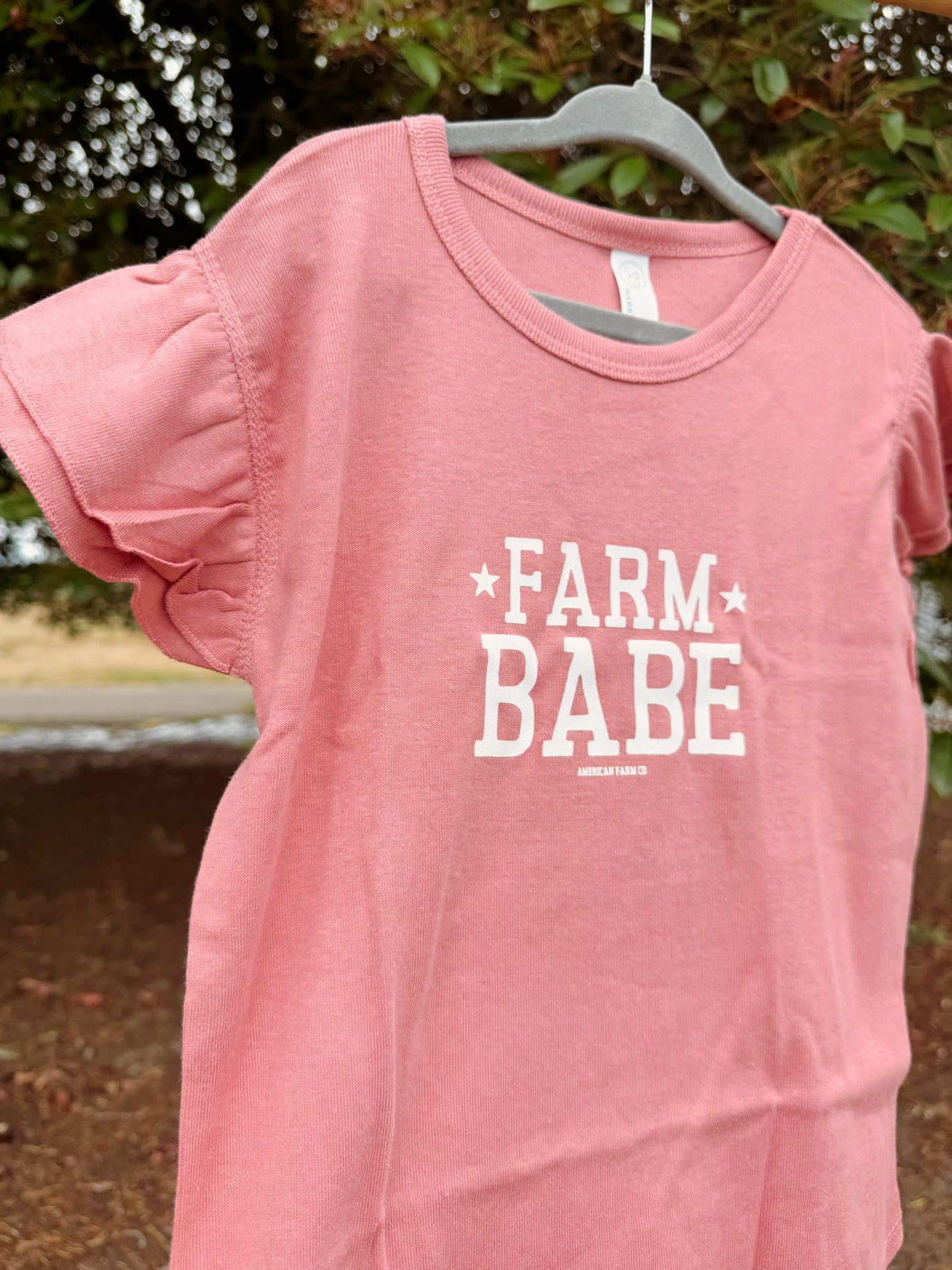Farm Babe Ruffle Sleeve Graphic Tee & Onesie | Girls